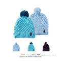 Hand Knitted Beanie Hats Fashioned Acrylic Pom pom Beanie with Fleece lining Manufactory